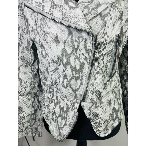 Snakeskin faux leather moto jacket size S - Picture 6 of 15